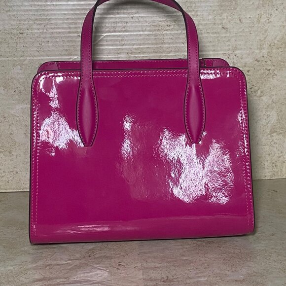 Kate Spade New York Rowe Pink Patent Leather Satchel Handbag Tassel **READ** - Picture 4 of 10